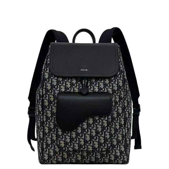Christian Dior Backpack Saddle Black Beige Navy main image 8